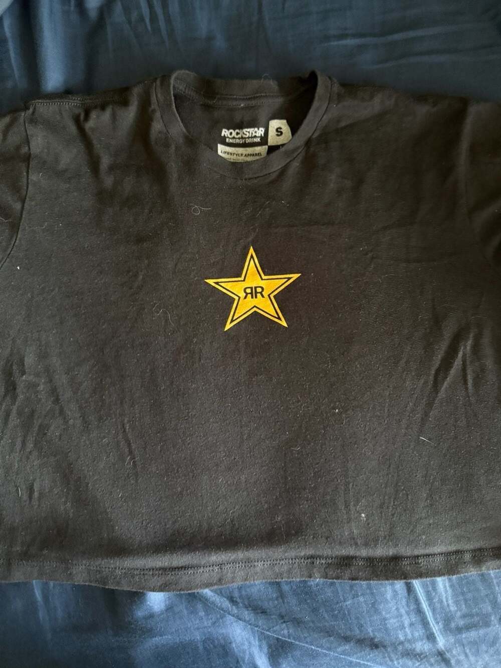 Rockstar Energy Drink  Black Short Sleeve Star Graphic T-Shirt Size S
